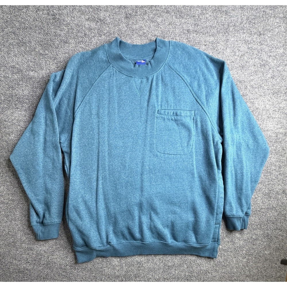 Vintage‎ Active Joe Haband Sweatshirt Mens Large Blue Pocket Long Sleeve